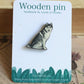 Husky pin - wooden dog brooch