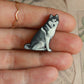 Husky pin - wooden dog brooch