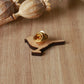 Great tit pin - wooden bird brooch