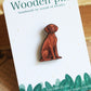 Vizsla pin - wooden dog pin