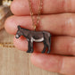 Donkey necklace - wooden donkey pendant