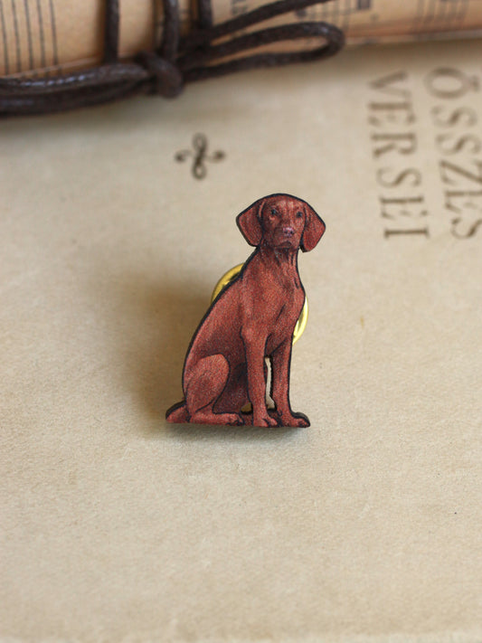 Vizsla pin - wooden dog pin