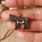 Donkey necklace - wooden donkey pendant