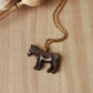 Donkey necklace - wooden donkey pendant