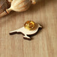 Robin pin - wooden bird brooch