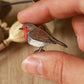Robin pin - wooden bird brooch