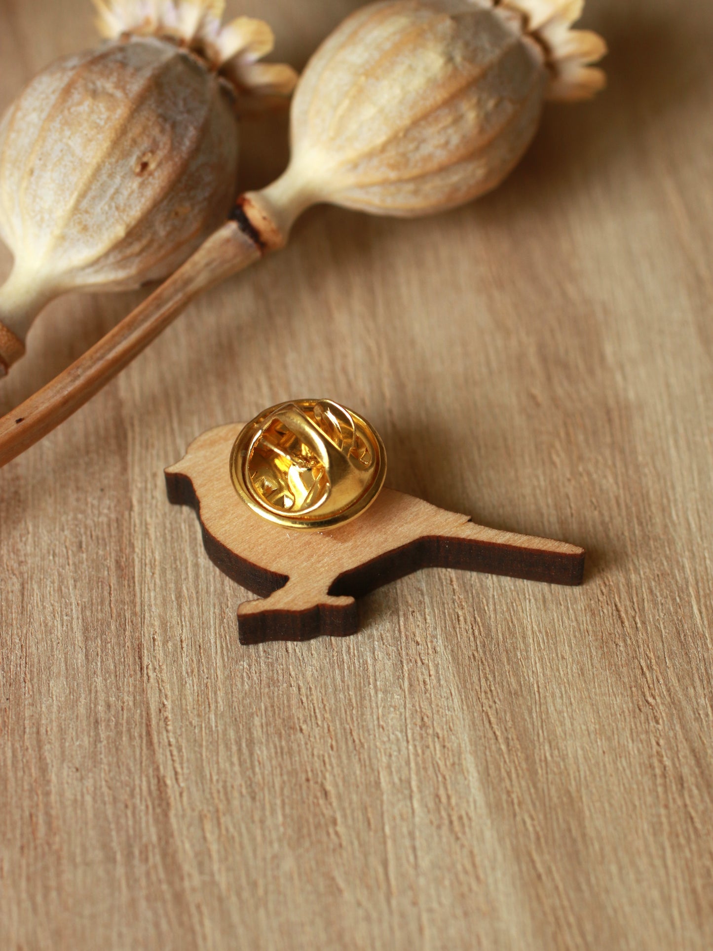 Chickadee wooden pin