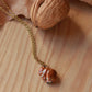 Sleeping bunny necklace - walnut box