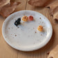 Black cat with pumpkins Ring Dish - Porcelain jewellery dish