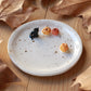 Black cat with pumpkins Ring Dish - Porcelain jewellery dish