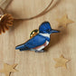 Belted kingfisher pin
