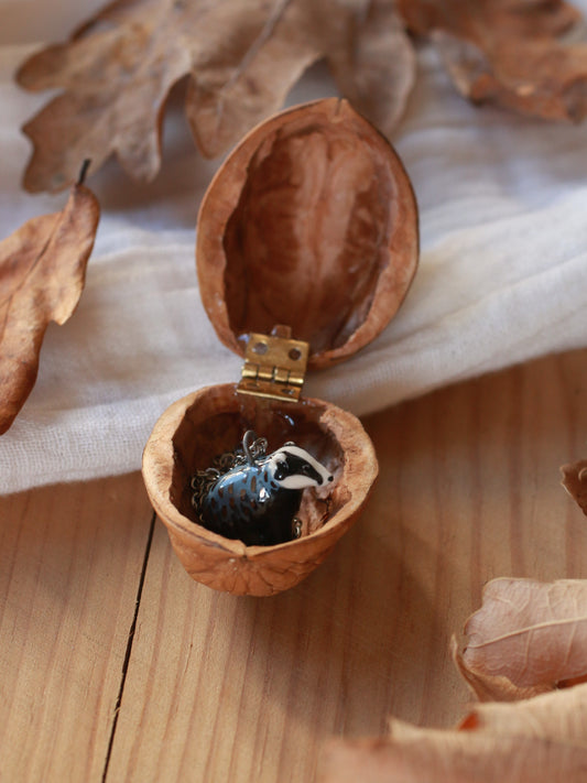 Badger necklace - walnut box