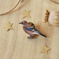 Jay pin - wooden bird brooch