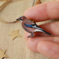 Jay pin - wooden bird brooch