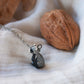 Raccoon necklace - nutshell box