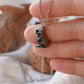 Raccoon necklace - nutshell box