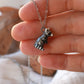 Raccoon necklace - nutshell box
