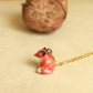 Starry Fox necklace in a walnut box - 22k gold details