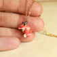 Starry Fox necklace in a walnut box - 22k gold details