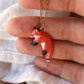 Jumping fox necklace