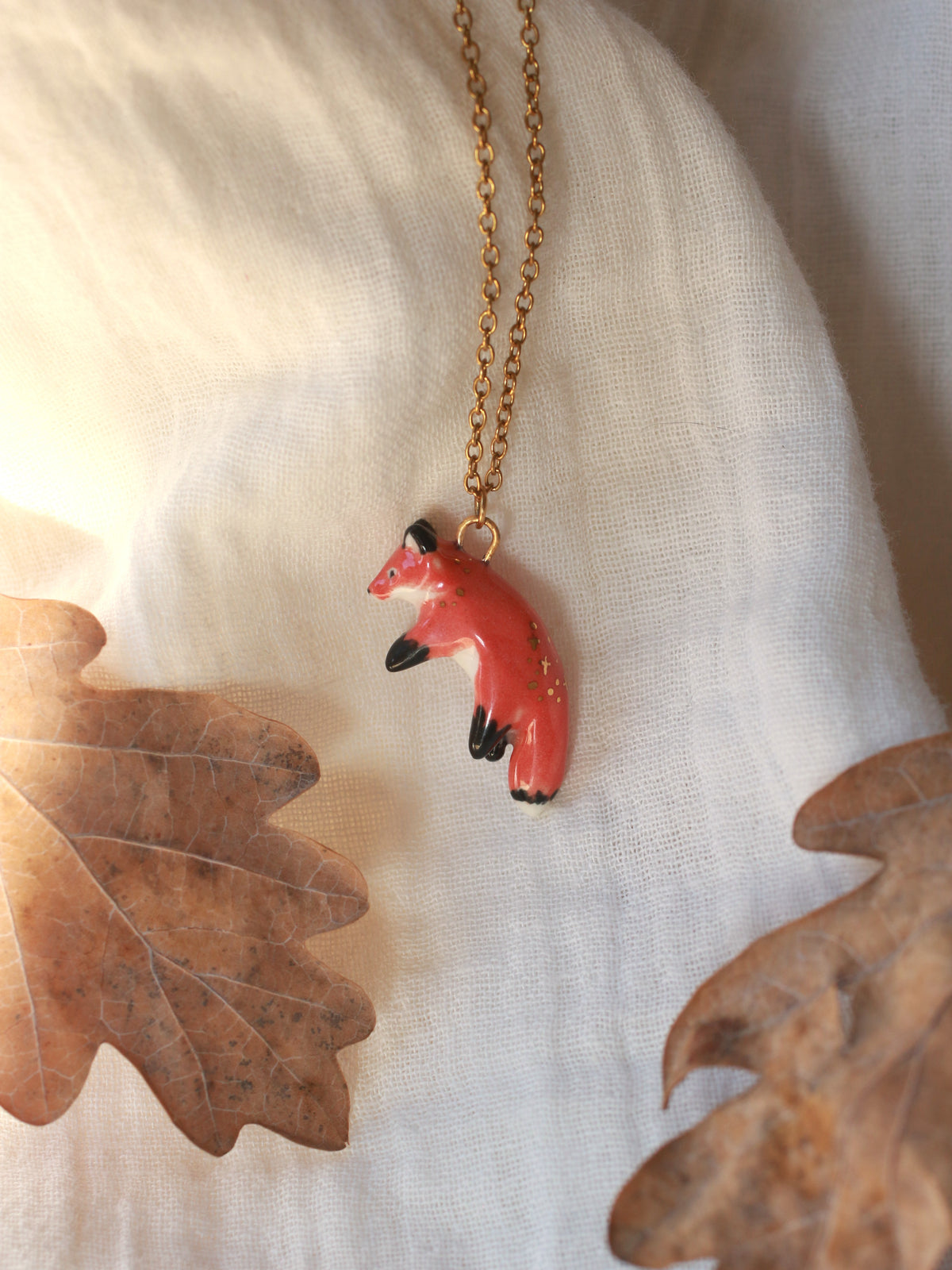 Jumping fox necklace