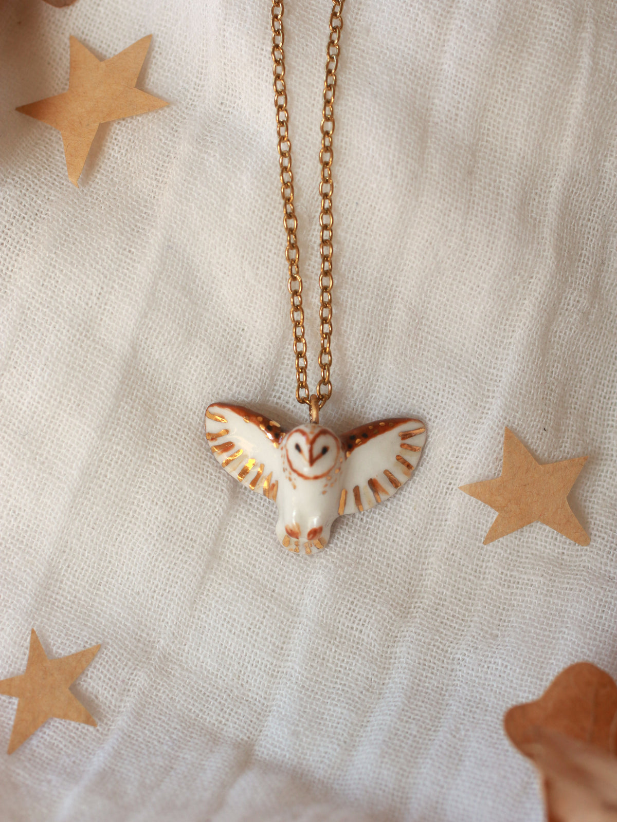 Barn owl necklace