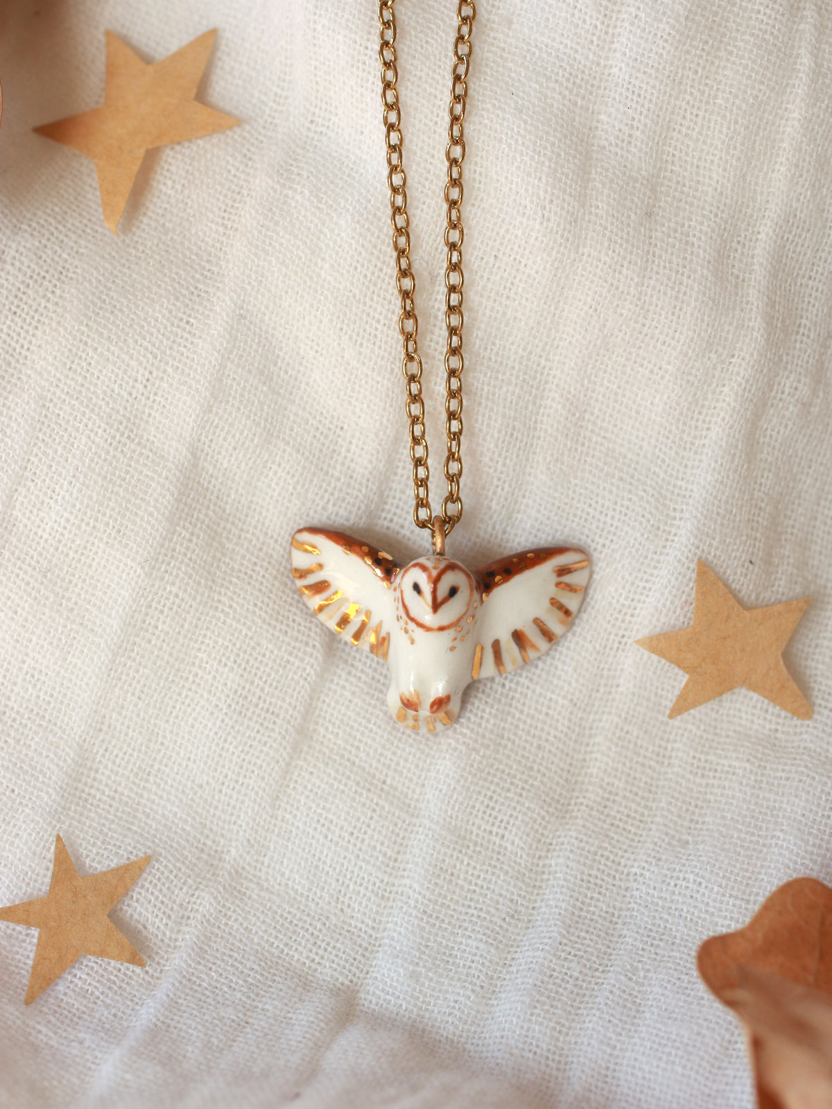 Barn owl necklace