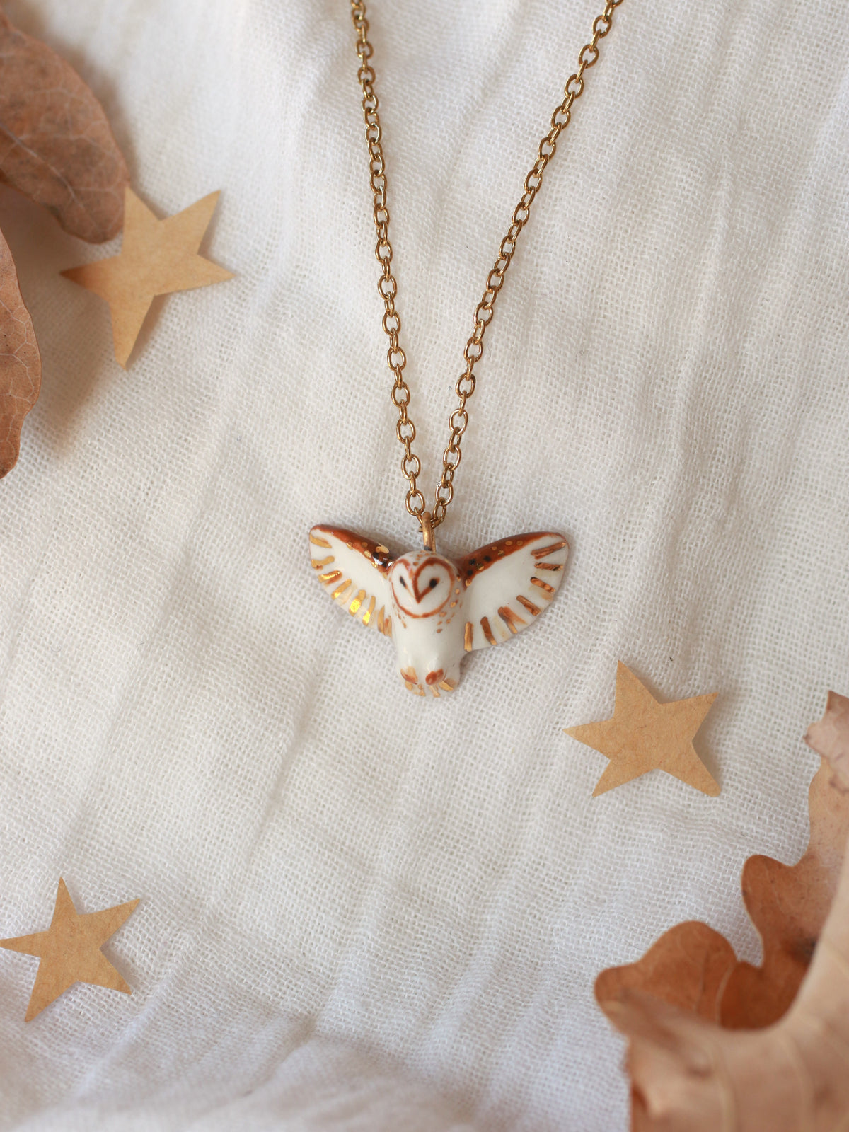 Barn owl necklace