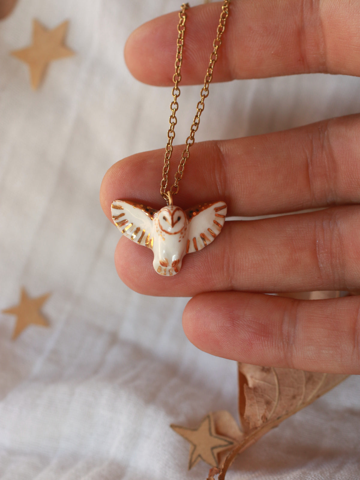 Barn owl necklace