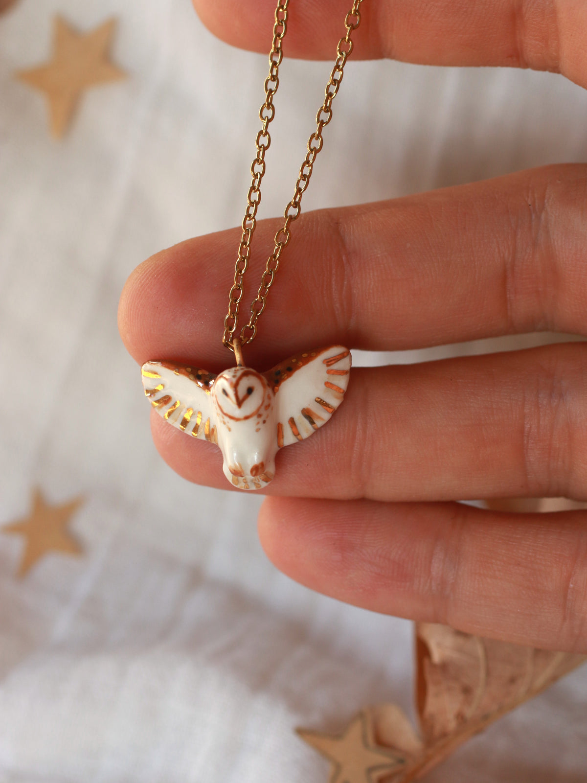 Barn owl necklace