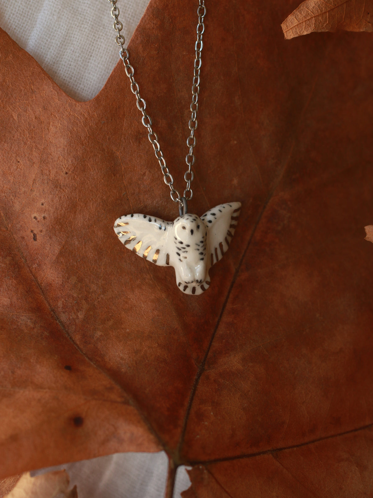 Snowy owl necklace