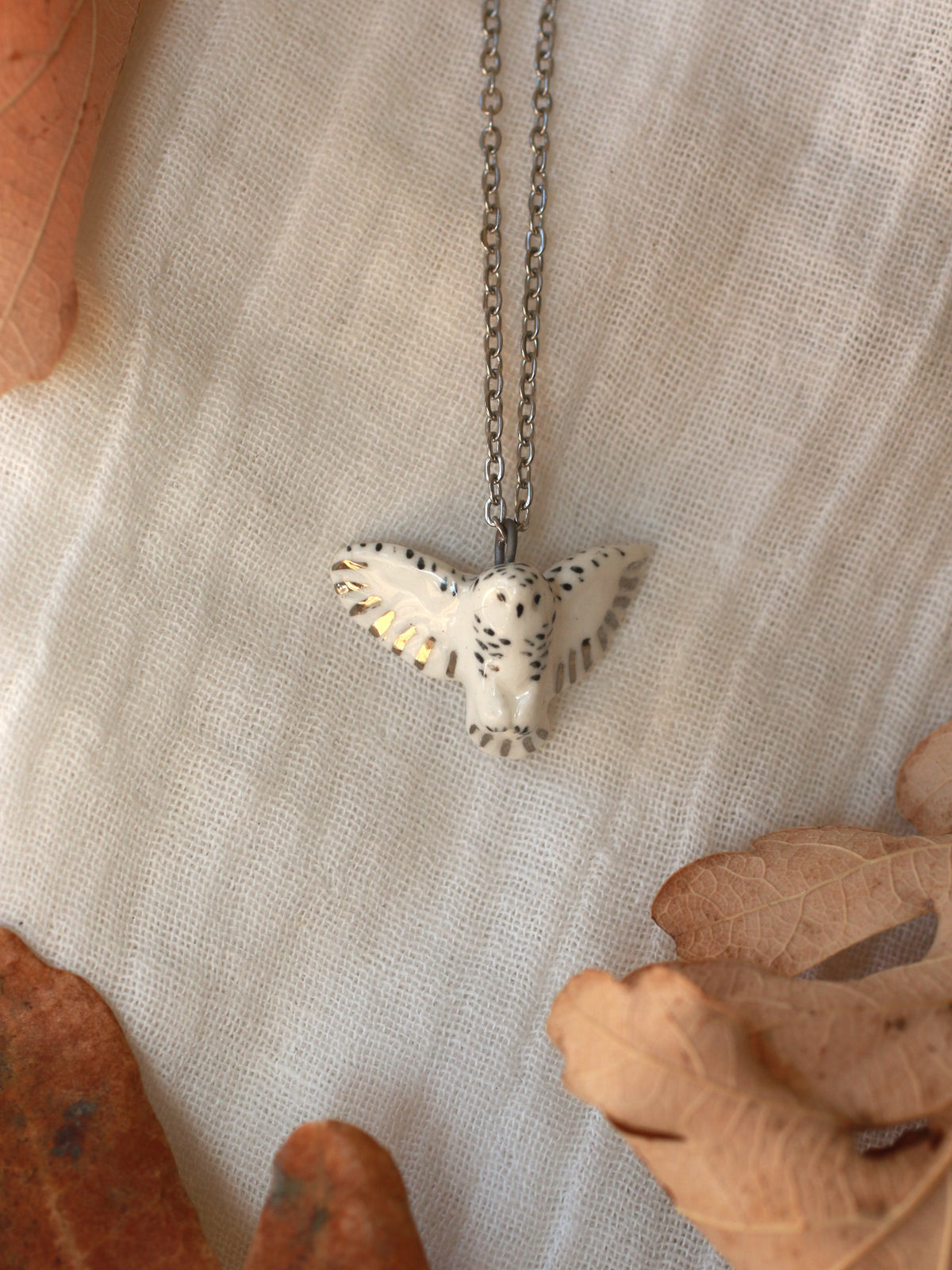 Snowy owl necklace
