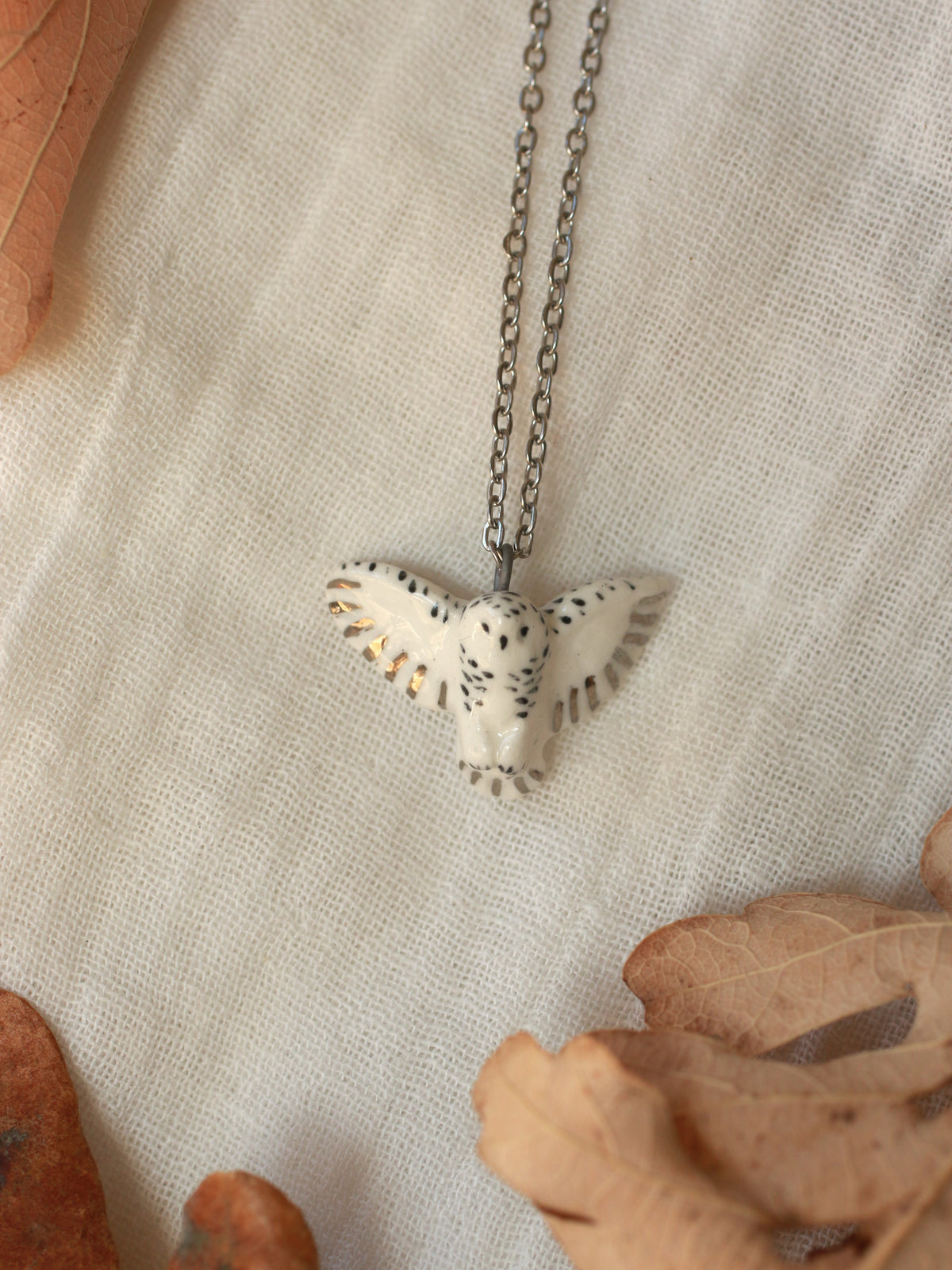 Snowy owl necklace