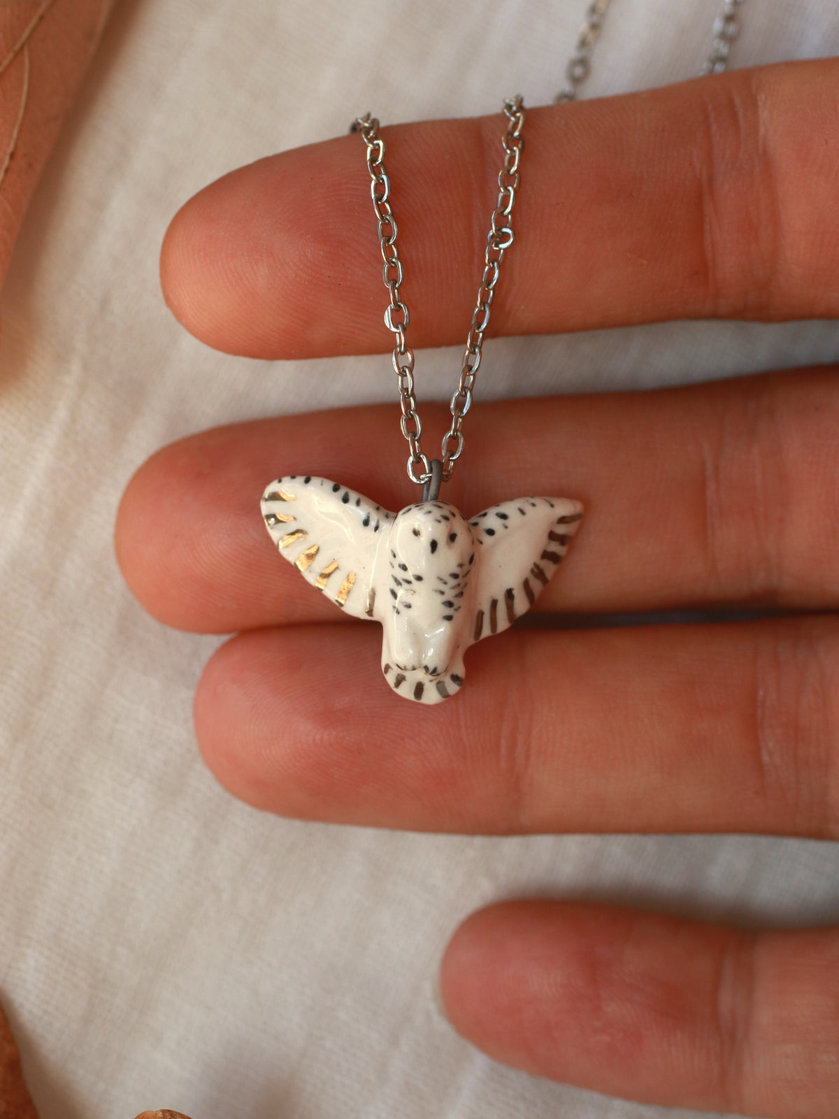 Snowy owl necklace