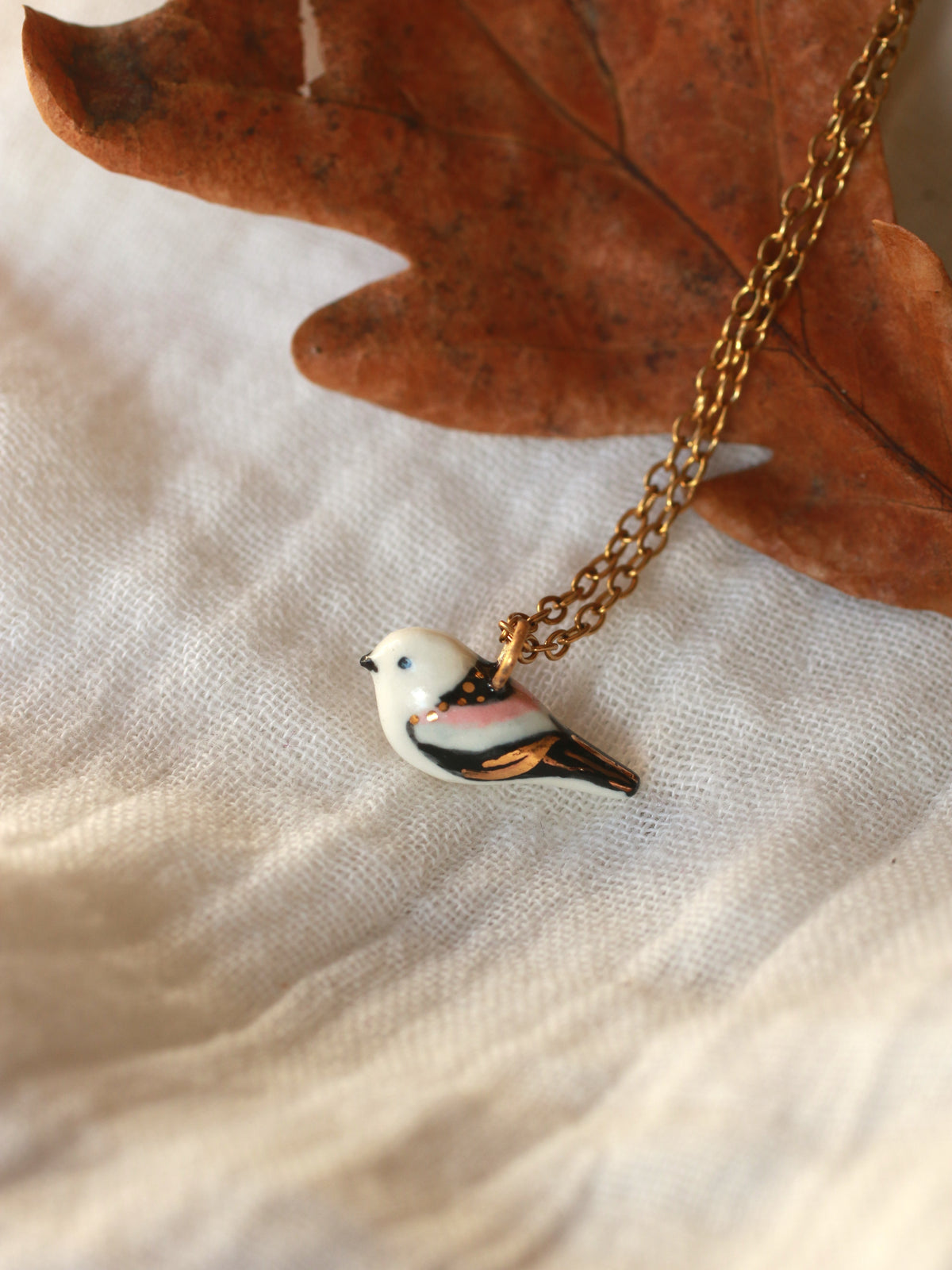 Long-tailed tit necklace