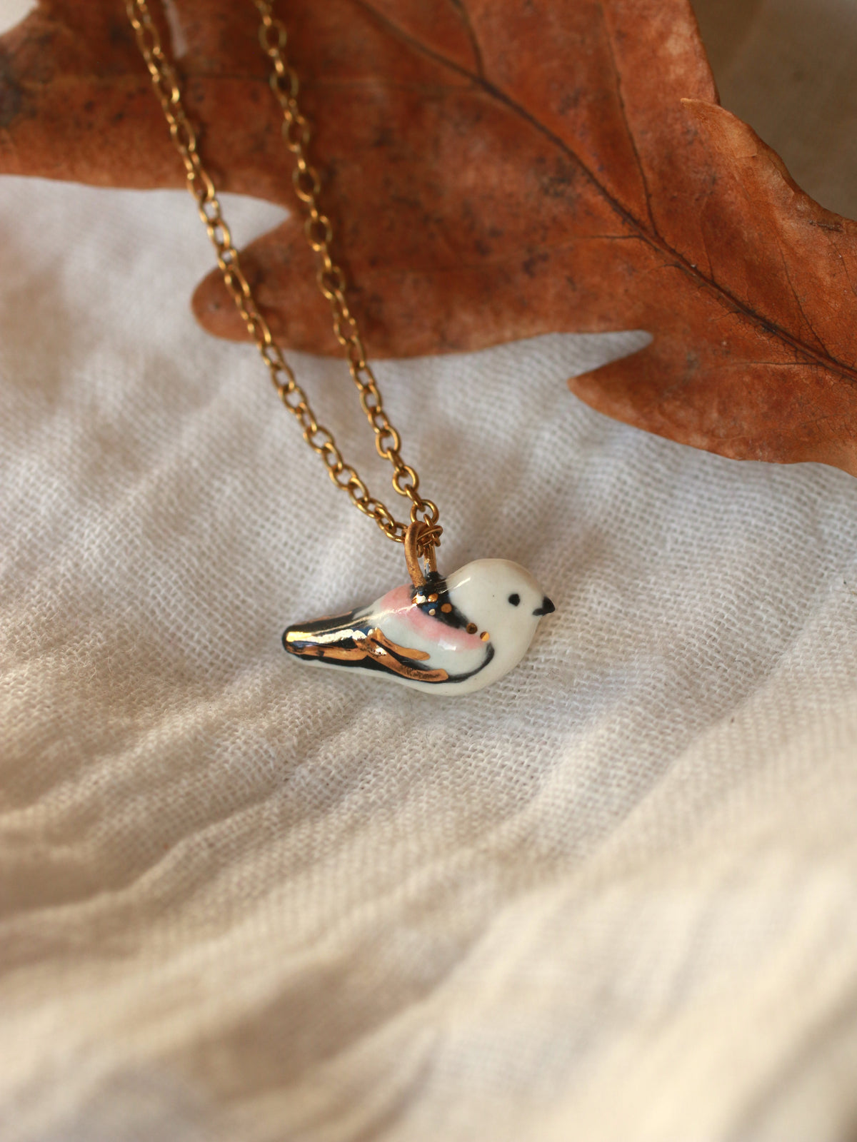 Long-tailed tit necklace