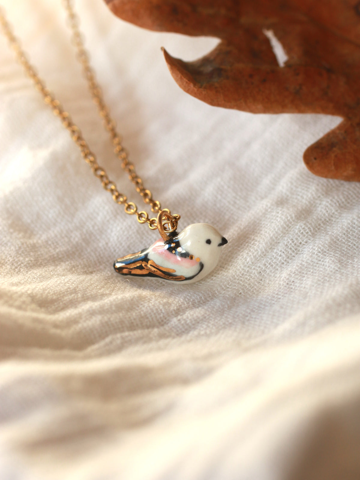 Long-tailed tit necklace