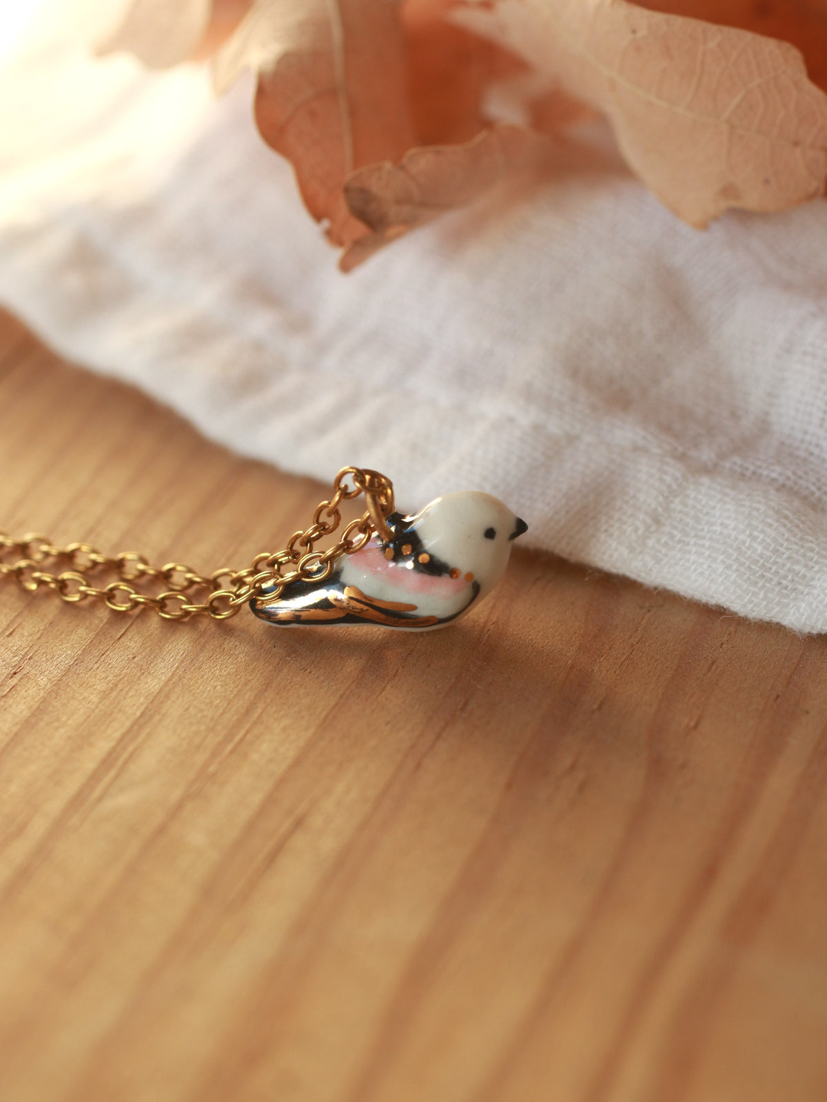 Long-tailed tit necklace