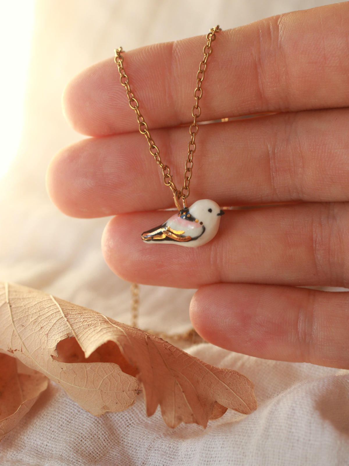 Long-tailed tit necklace