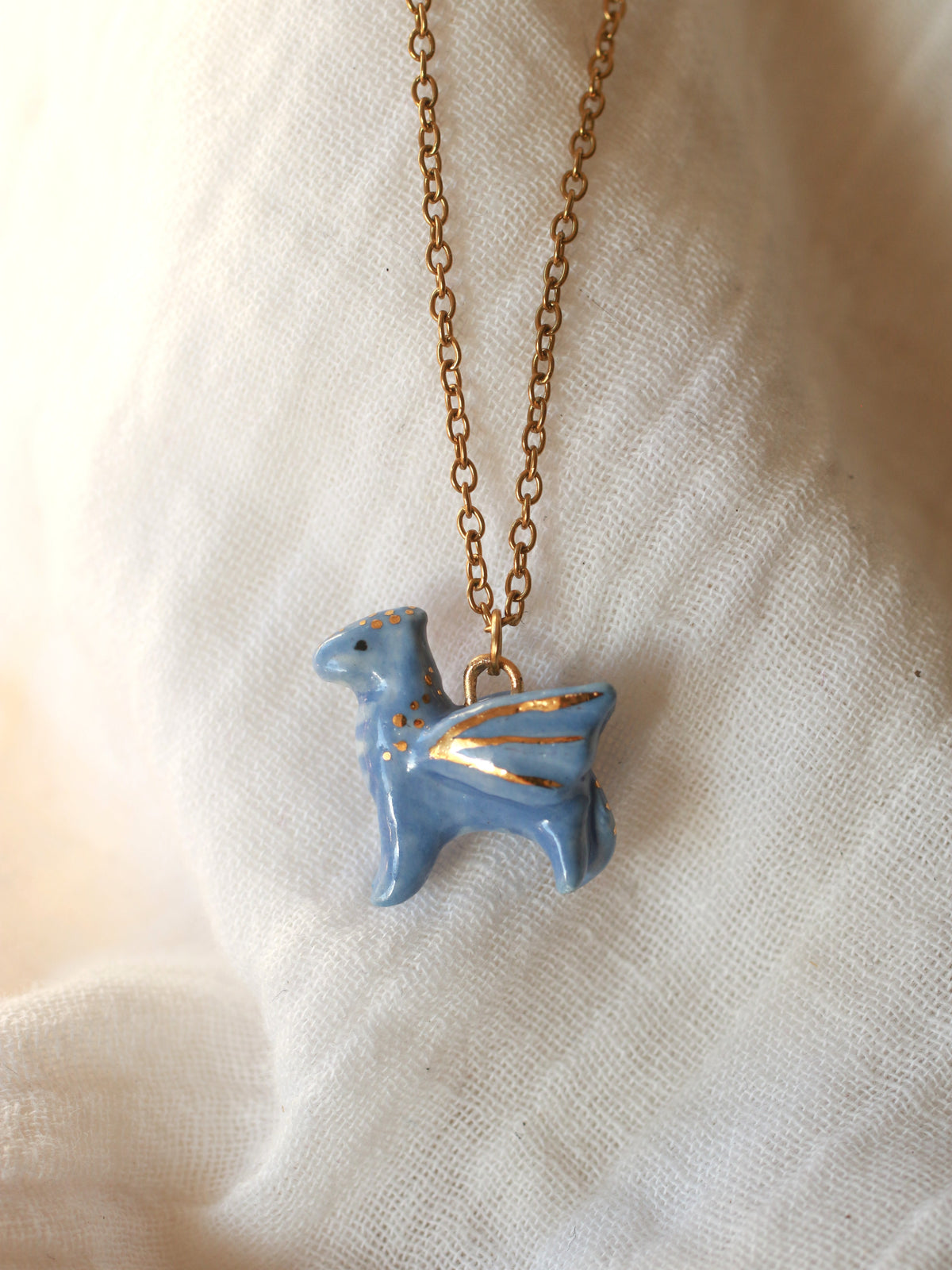 Blue dragon necklace