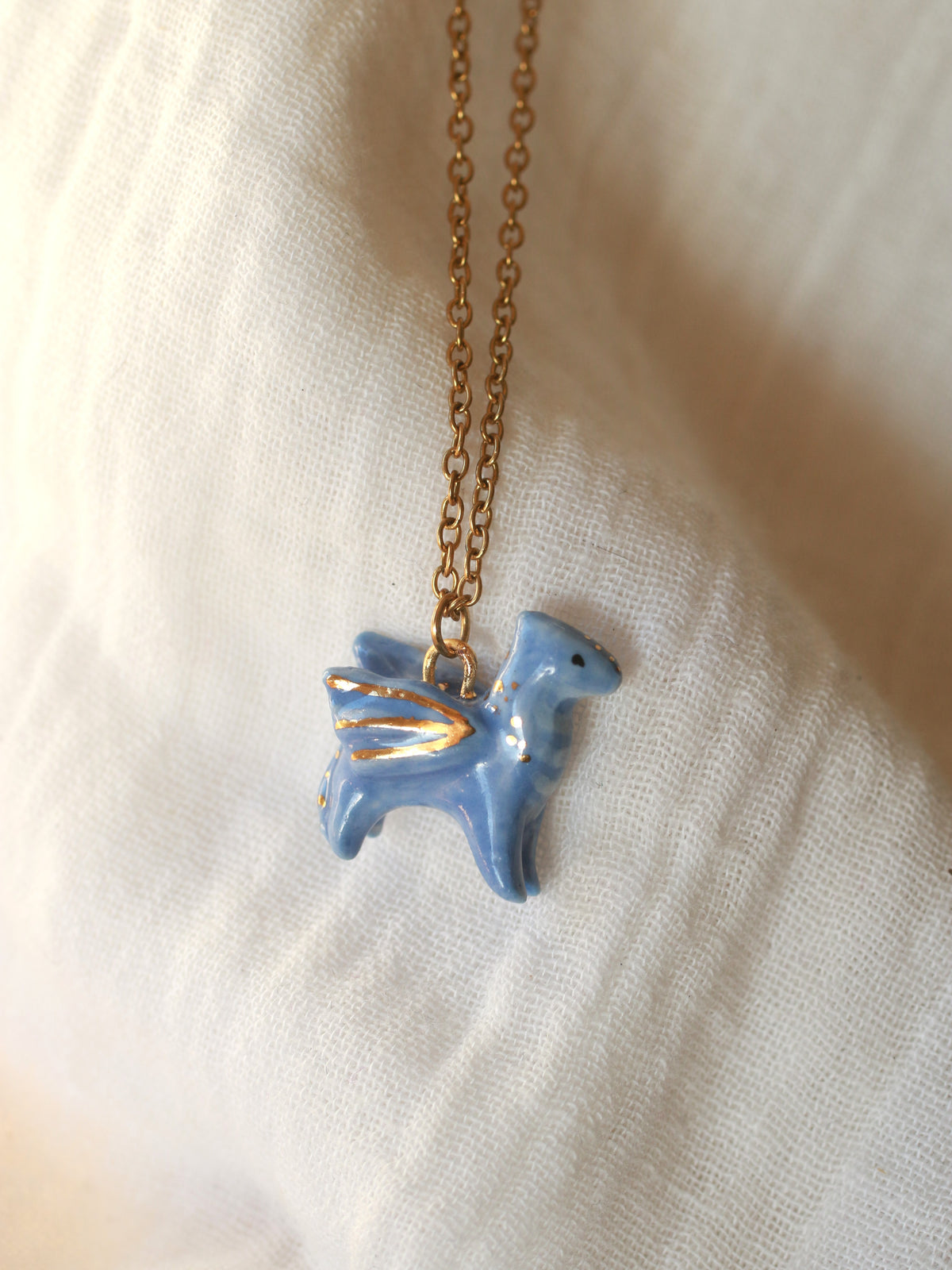 Blue dragon necklace