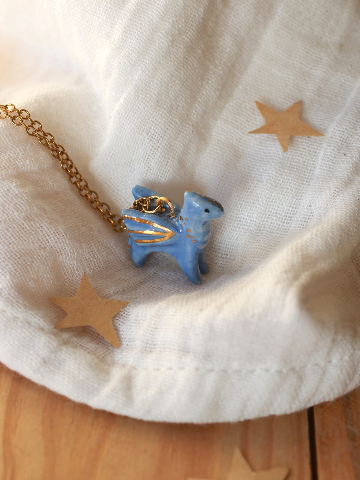 Blue dragon necklace