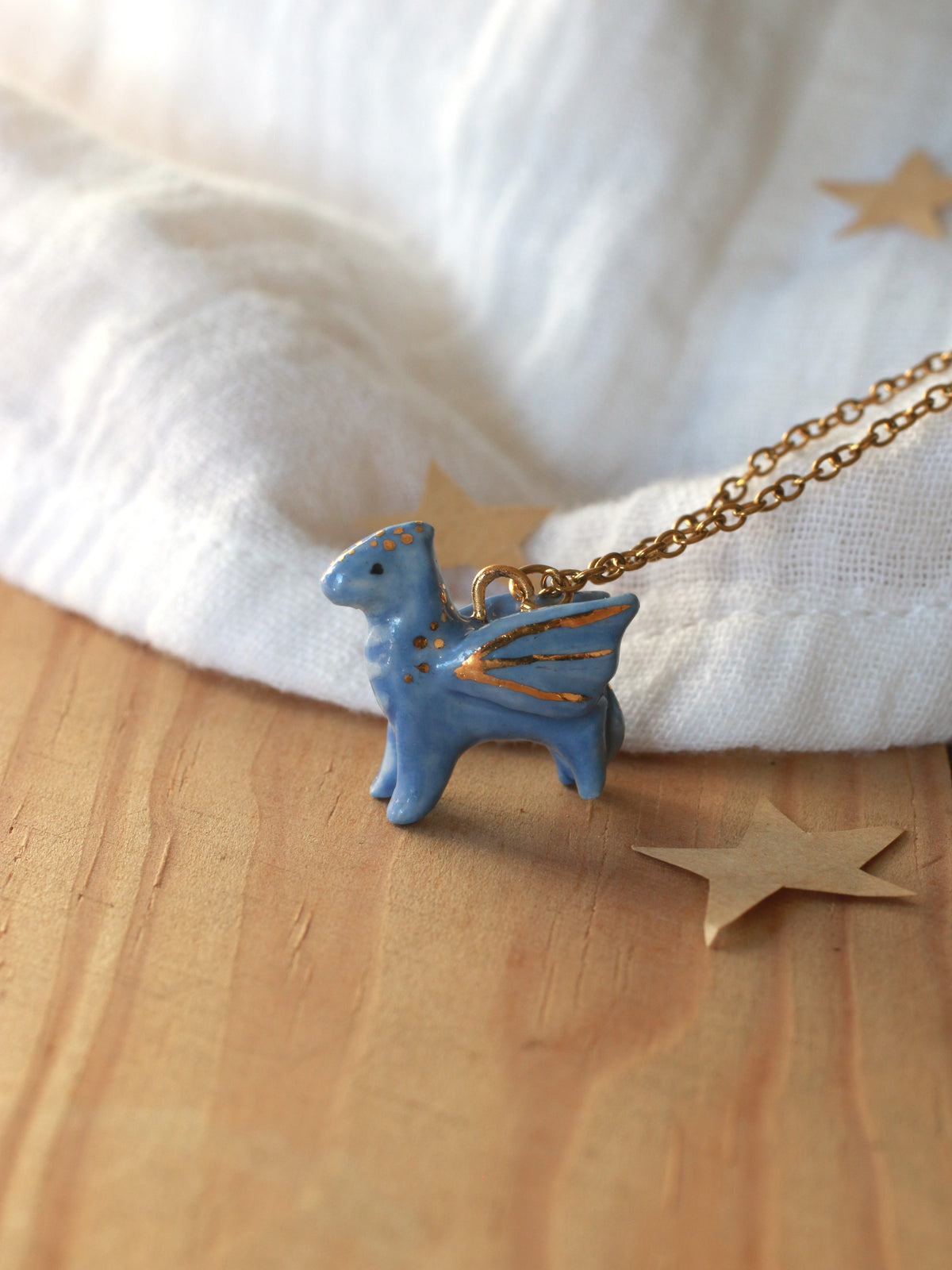 Blue dragon necklace