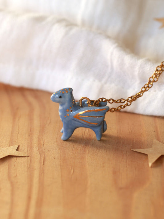 Blue dragon necklace