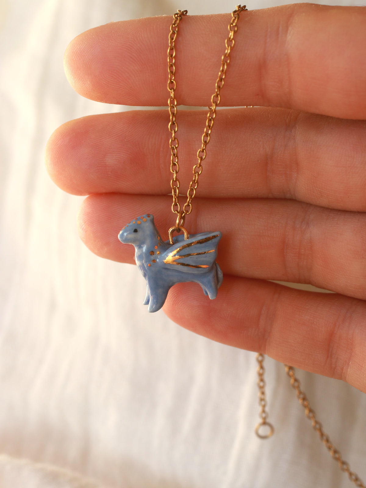 Blue dragon necklace