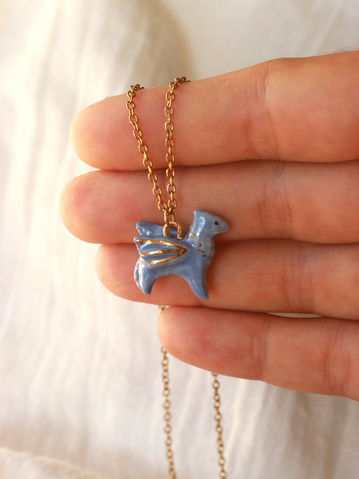 Blue dragon necklace