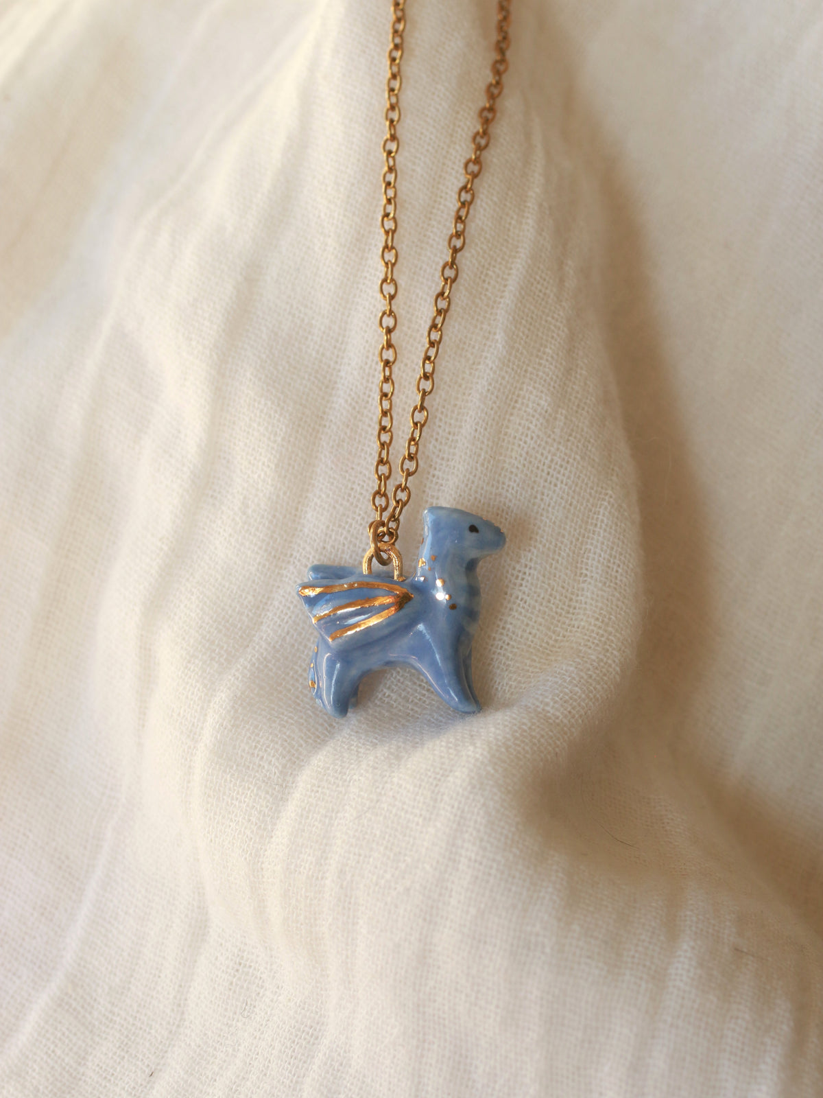 Blue dragon necklace