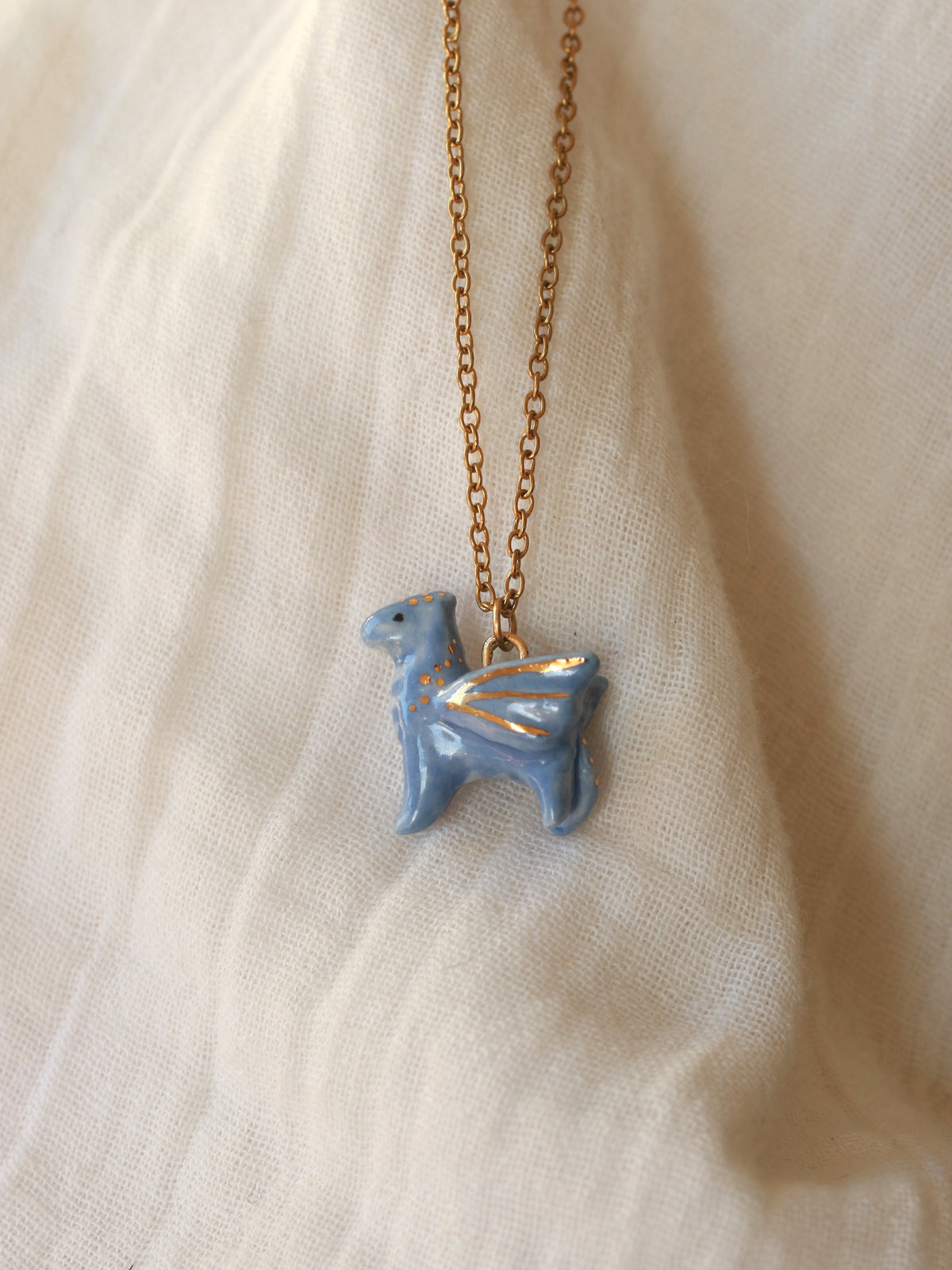 Blue dragon necklace