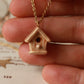 Bird house necklace