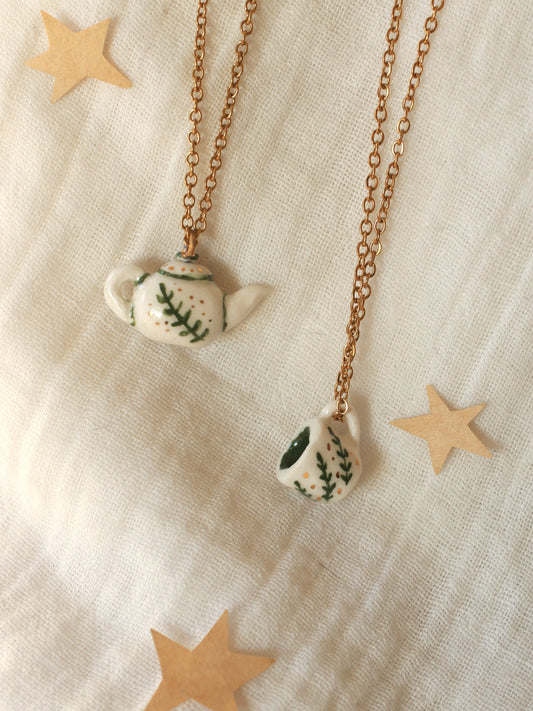 Cup and Teapot necklaces